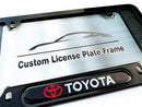 Black powder coated license plate frame
