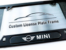 Black powder coated license plate frame