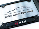 Black powder coated license plate frame