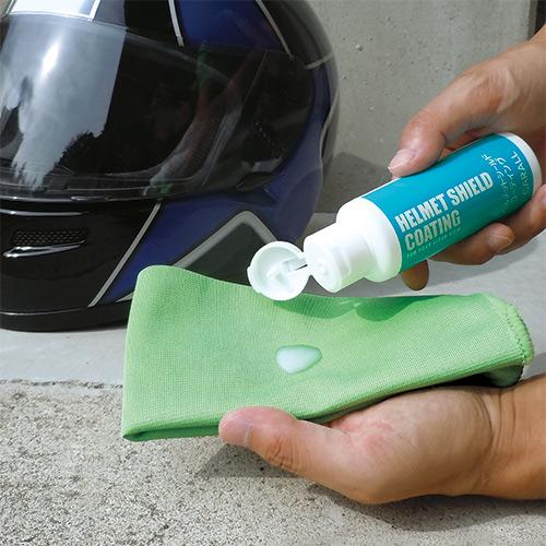 Helmet shield coating