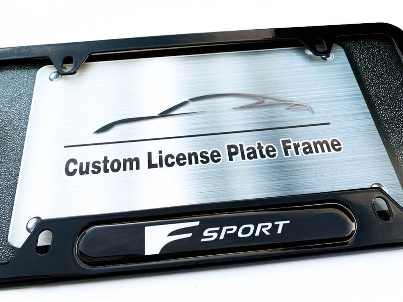 Black powder coated license plate frame