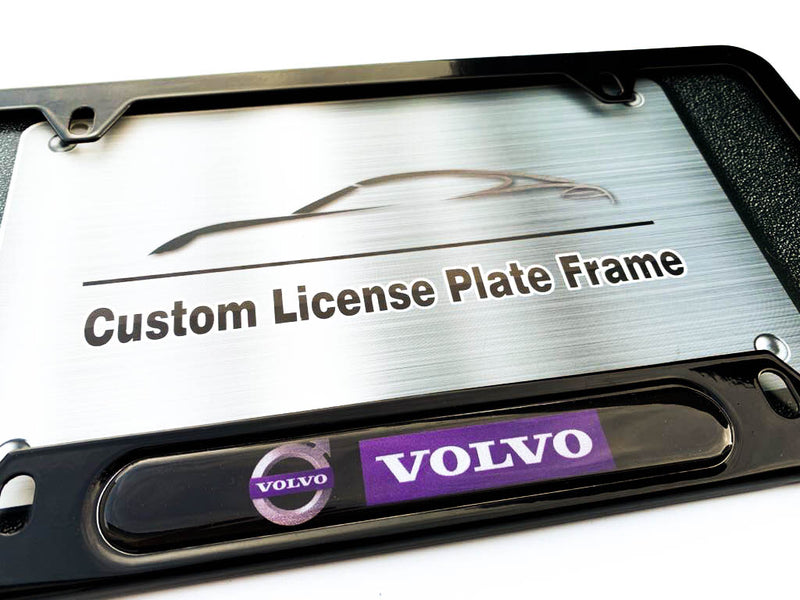 Black powder coated license plate frame