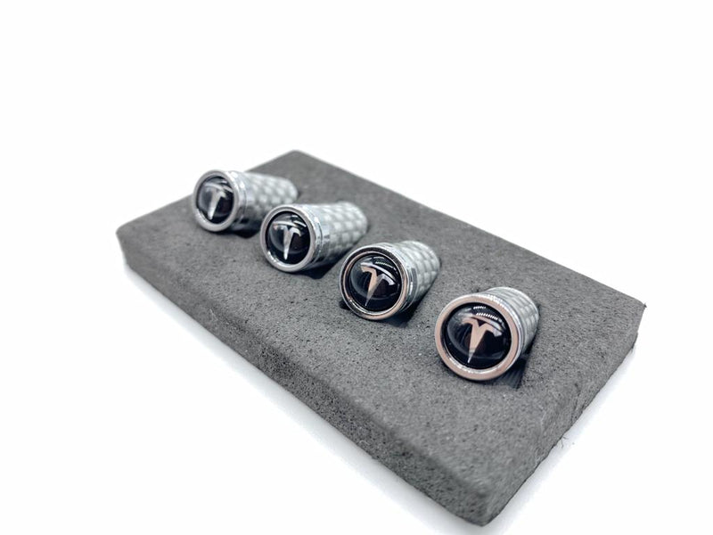 Silver Carbon fiber Aluminum Tire cap
