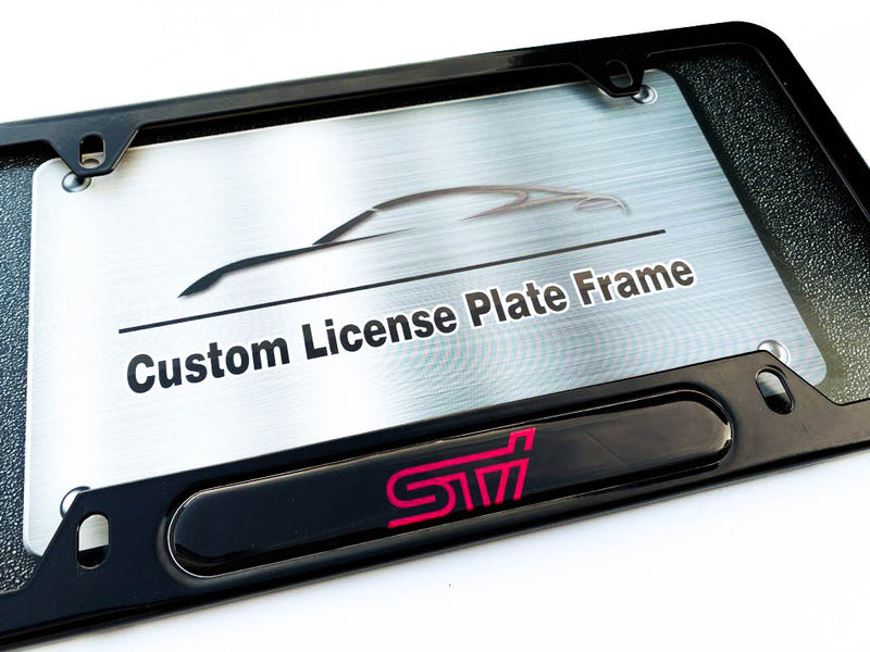 Black powder coated license plate frame