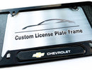 Black powder coated license plate frame