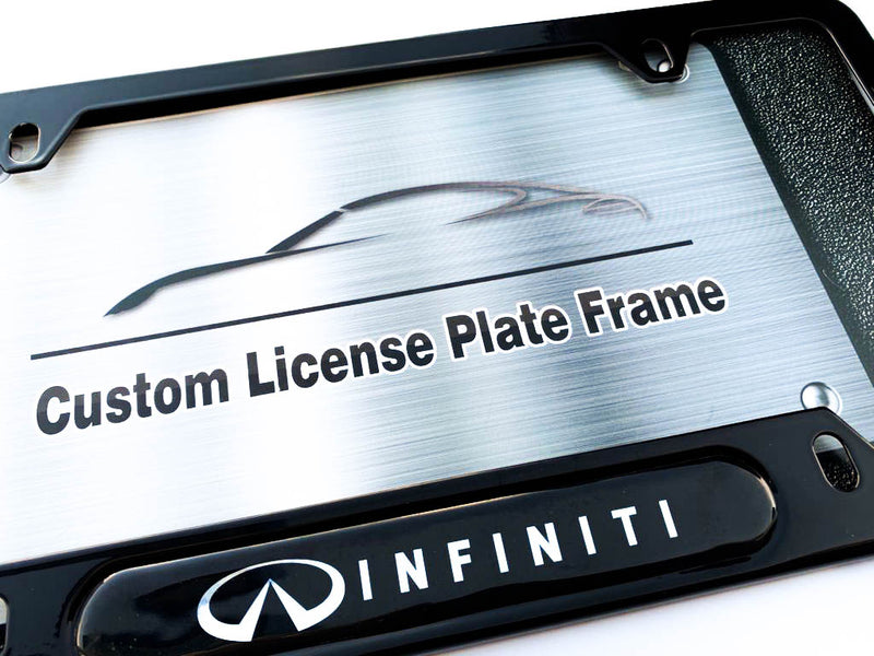 Black powder coated license plate frame