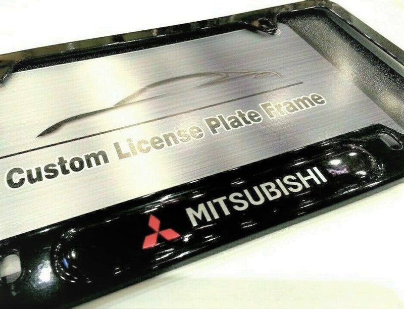 Black powder coated license plate frame