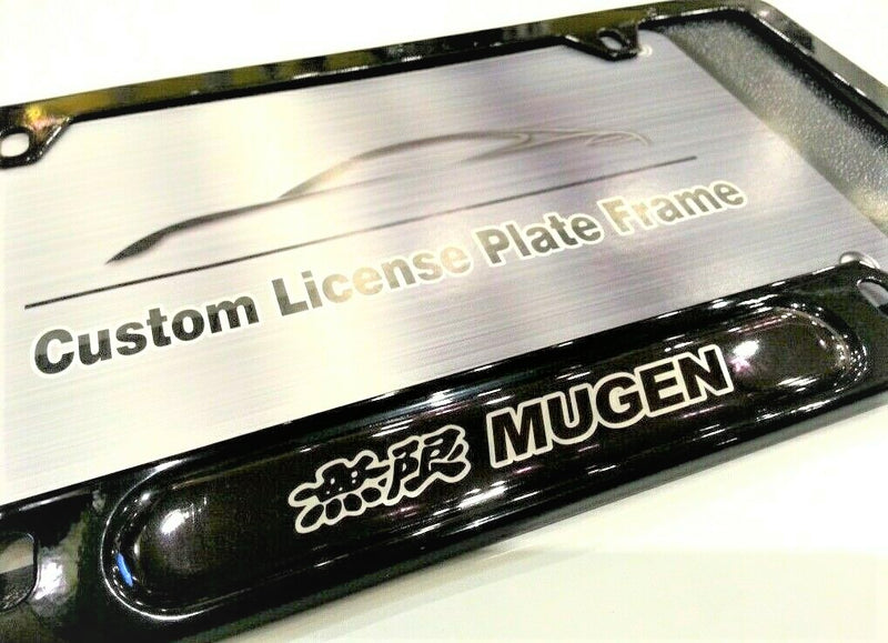 Black powder coated license plate frame